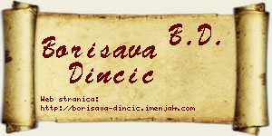 Borisava Dinčić vizit kartica